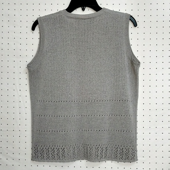 Bicé gray sleeveless sweater top sz M - Picture 3 of 6